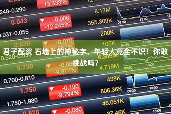 君子配资 石墙上的神秘字，年轻人竟全不识！你敢挑战吗？