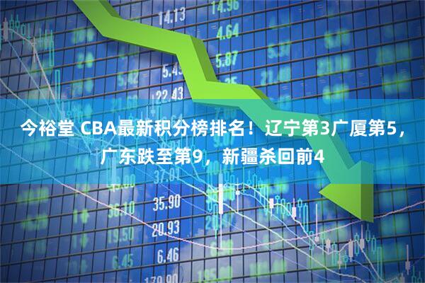 今裕堂 CBA最新积分榜排名！辽宁第3广厦第5，广东跌至第9，新疆杀回前4